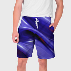 Шорты на шнурке мужские Фиолетовые абстрактные волны, цвет: 3D-принт