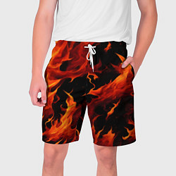 Шорты на шнурке мужские Пламя в темноте, цвет: 3D-принт