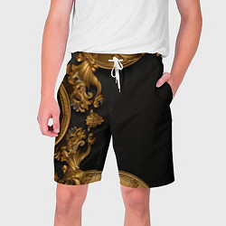 Шорты на шнурке мужские Золотые объемные узоры, цвет: 3D-принт