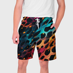 Шорты на шнурке мужские Разноцветный леопардовый паттерн, цвет: 3D-принт