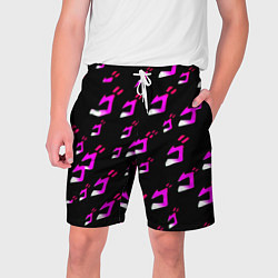 Шорты на шнурке мужские JoJos Bizarre neon pattern logo, цвет: 3D-принт