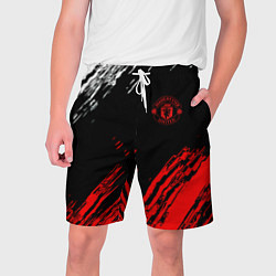 Шорты на шнурке мужские ФК Манчестер Юнайтед спортивные краски, цвет: 3D-принт