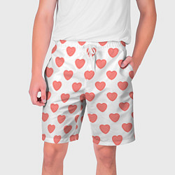 Шорты на шнурке мужские Розовые сердца фон, цвет: 3D-принт