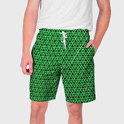 Мужские шорты Зелёные и чёрные треугольники