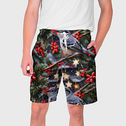 Мужские шорты Рождественская птица пересмешник