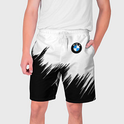 Мужские шорты BMW чёрные штрихи текстура