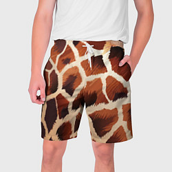 Шорты на шнурке мужские Пятнистый мех жирафа, цвет: 3D-принт