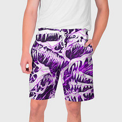 Мужские шорты Белые клыки на розовом фоне