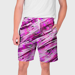 Шорты на шнурке мужские Розовые паттерны, цвет: 3D-принт