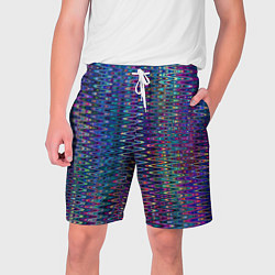 Шорты на шнурке мужские Большой волнистый зигзаг разноцветный, цвет: 3D-принт