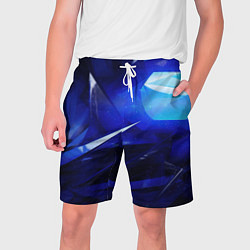 Шорты на шнурке мужские Black and blue abstract background sport style, цвет: 3D-принт