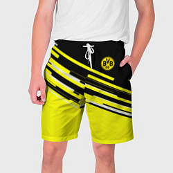 Шорты на шнурке мужские Borussia текстура спорт, цвет: 3D-принт