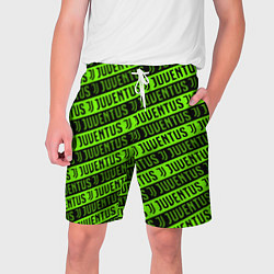 Шорты на шнурке мужские Juventus green pattern sport, цвет: 3D-принт