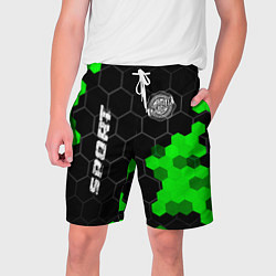 Шорты на шнурке мужские Chrysler green sport hexagon, цвет: 3D-принт
