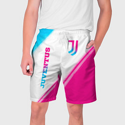 Мужские шорты Juventus neon gradient style вертикально