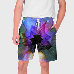 Шорты на шнурке мужские Расколотое стекло - космическая туманность, цвет: 3D-принт