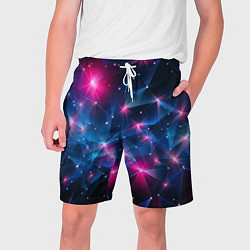 Мужские шорты Яркие неоновые вспышки в космосе