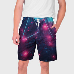 Шорты на шнурке мужские Конструкция с ярким свечением, цвет: 3D-принт