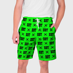 Шорты на шнурке мужские BBT logo green steel, цвет: 3D-принт