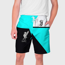 Шорты на шнурке мужские Juventus x Liverpool geometry, цвет: 3D-принт