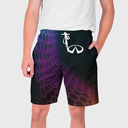 Шорты на шнурке мужские Infiniti neon hexagon, цвет: 3D-принт