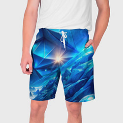 Мужские шорты Синяя объемная абстракция со вспышкой