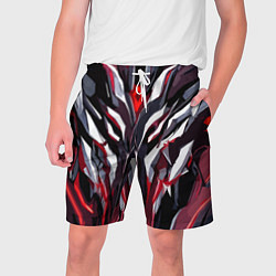Шорты на шнурке мужские Хаотичная красно-белая абстракция, цвет: 3D-принт