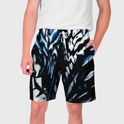 Мужские шорты White and blue abstraction on a black background