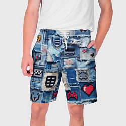 Мужские шорты Геймерские знаки на пэчворк