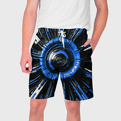 Шорты на шнурке мужские Чёрно-синяя сфера киберпанк, цвет: 3D-принт