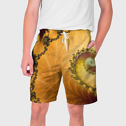 Мужские шорты Фрактальный желтый узор