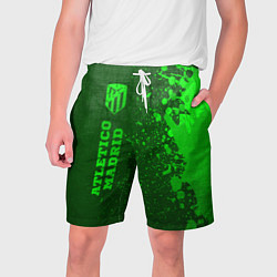 Шорты на шнурке мужские Atletico Madrid - green gradient по-вертикали, цвет: 3D-принт
