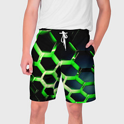Шорты на шнурке мужские Neon Honeycombs, цвет: 3D-принт