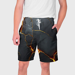 Мужские шорты Серая текстура с золотым изломом