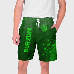 Шорты на шнурке мужские Burzum - green gradient вертикально, цвет: 3D-принт