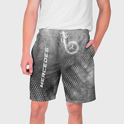 Шорты на шнурке мужские Mercedes - grey gradient вертикально, цвет: 3D-принт