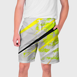 Шорты на шнурке мужские Color white light green, цвет: 3D-принт