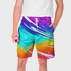 Шорты на шнурке мужские Радужные брызги краски текстура, цвет: 3D-принт