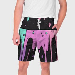 Шорты на шнурке мужские Стекающая краска текстура, цвет: 3D-принт