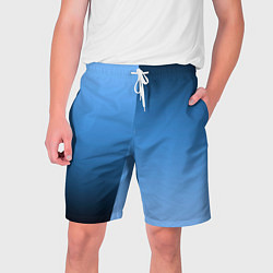 Шорты на шнурке мужские Градиент сине-голубой пополам, цвет: 3D-принт