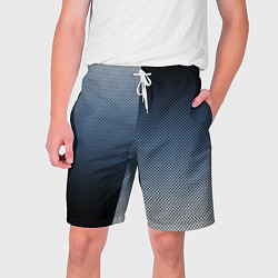 Шорты на шнурке мужские Чёрно-синий текстурированный градиент пополам, цвет: 3D-принт