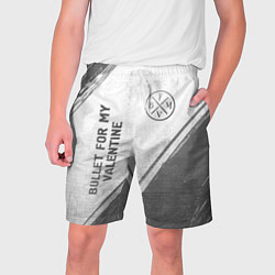 Шорты на шнурке мужские Bullet For My Valentine - white gradient вертикаль, цвет: 3D-принт
