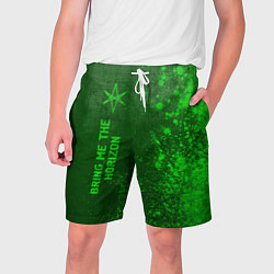 Шорты на шнурке мужские Bring Me the Horizon - green gradient по-вертикали, цвет: 3D-принт