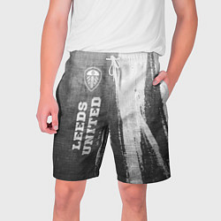 Шорты на шнурке мужские Leeds United - grey gradient по-вертикали, цвет: 3D-принт
