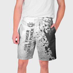 Шорты на шнурке мужские Five Finger Death Punch - white gradient по-вертик, цвет: 3D-принт