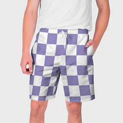 Шорты на шнурке мужские Квадраты фиолетовые, цвет: 3D-принт