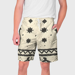 Шорты на шнурке мужские Африканские примитивные узоры, цвет: 3D-принт