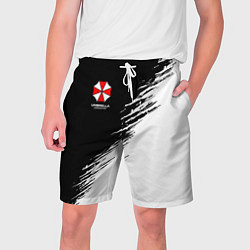 Шорты на шнурке мужские Umbrella Corp - black and white, цвет: 3D-принт