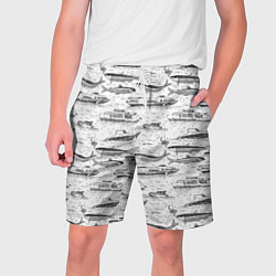 Шорты на шнурке мужские Корюшка и водный транспорт, цвет: 3D-принт