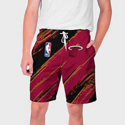Шорты на шнурке мужские Майами Хит - цвета команды, цвет: 3D-принт